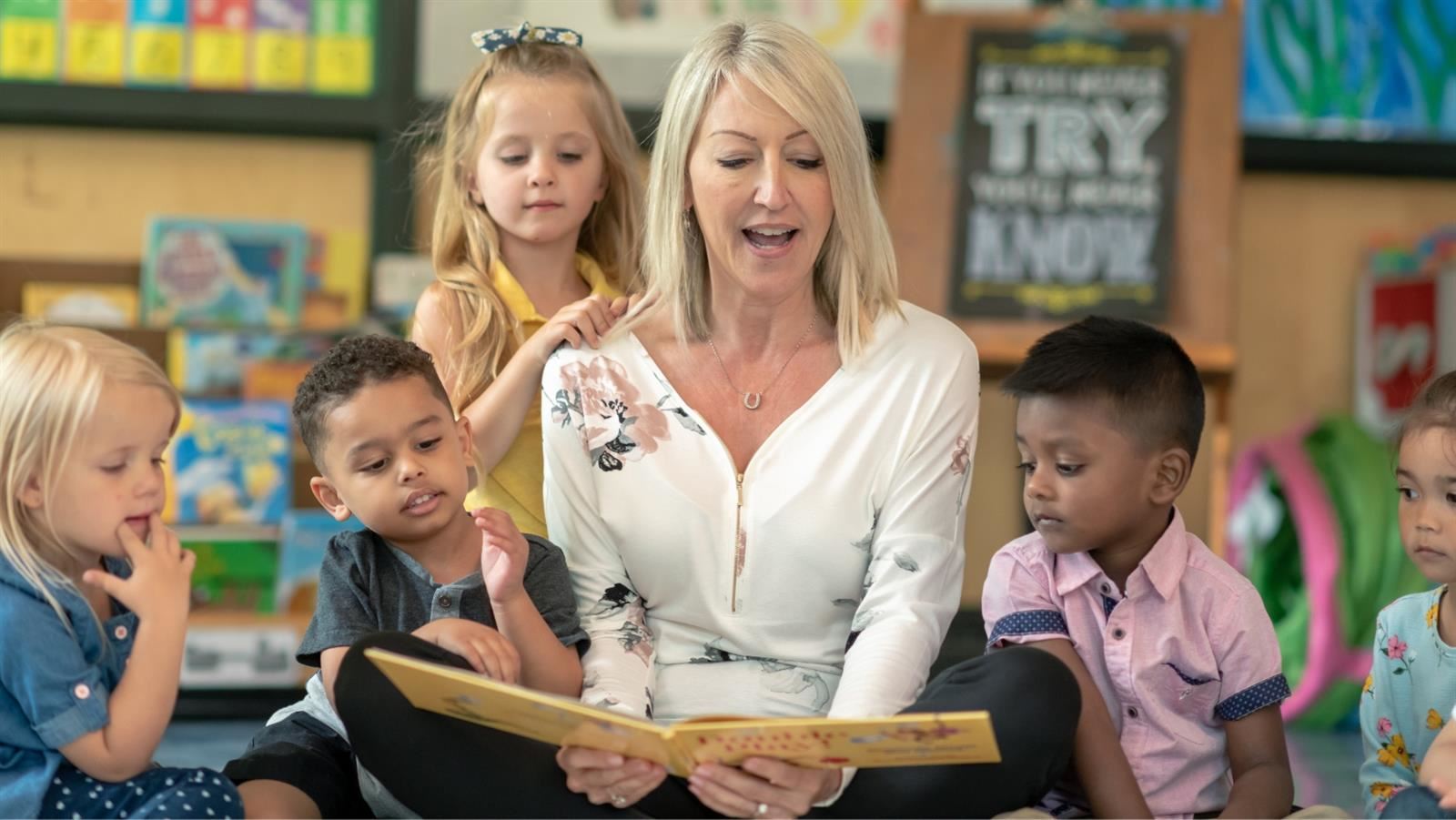 Teacher reads to students